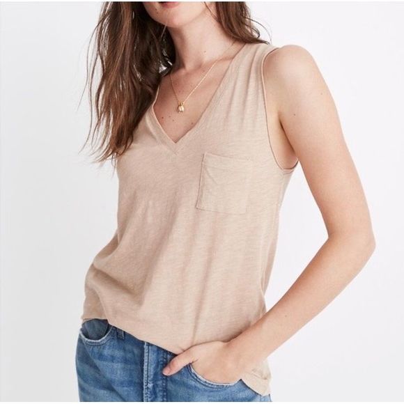 Madewell Tops - Madewell Whisper Cotton V-Neck Pocket Tank